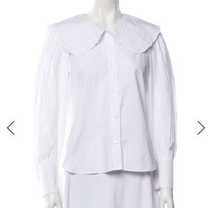 Sandro Alda White Women's Blouse with Ruffled Collar